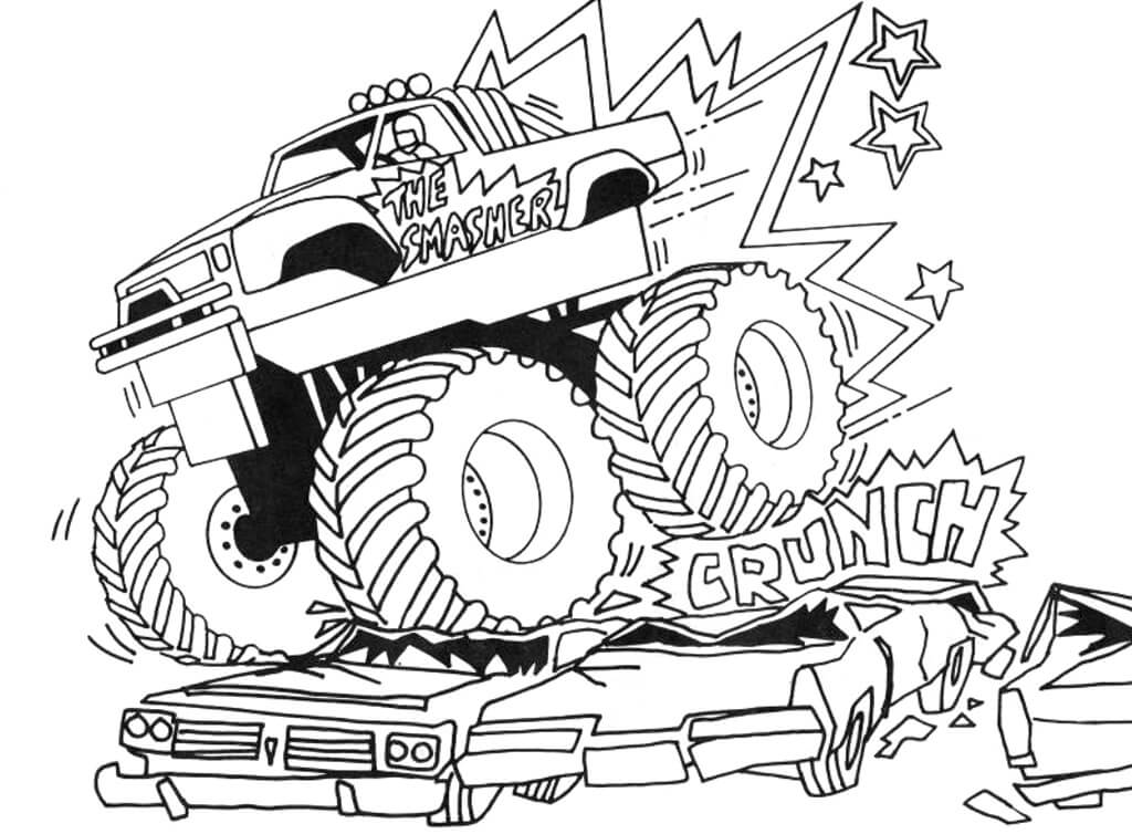 Alle Tiders Monster Lastbil Tegninger til Farvelægning