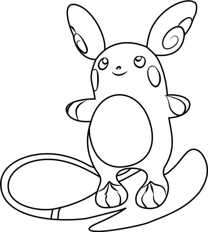 Alolan Raichu Jumping Tegninger til Farvelægning