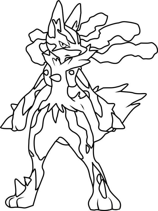Angry Mega Lucario Tegninger til Farvelægning