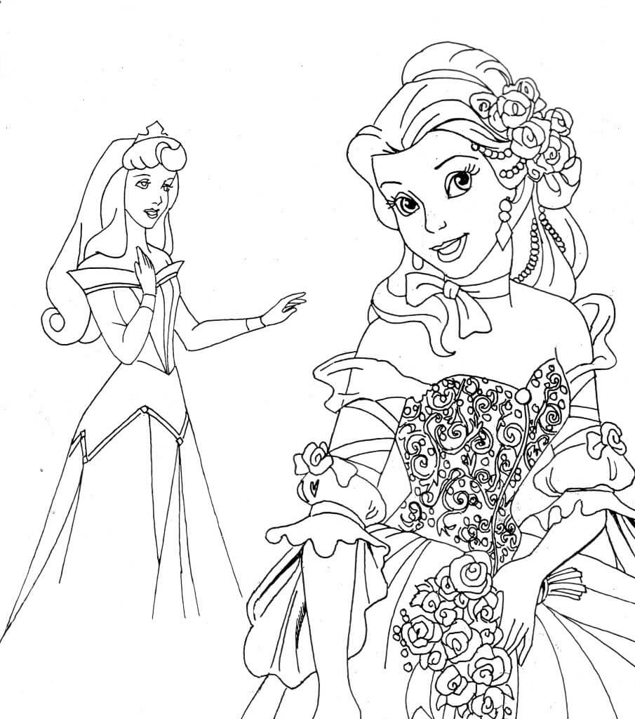 Ariel Og Bella Tegninger til Farvelægning