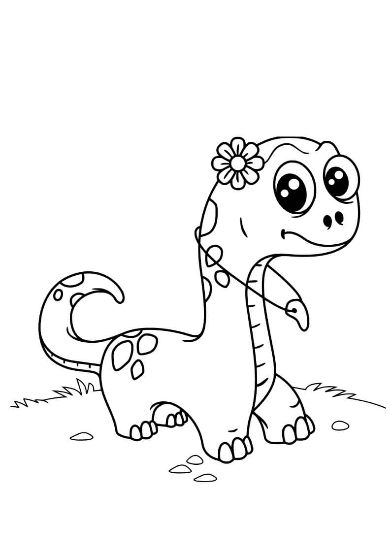Baby Diplodocus Tegninger til Farvelægning