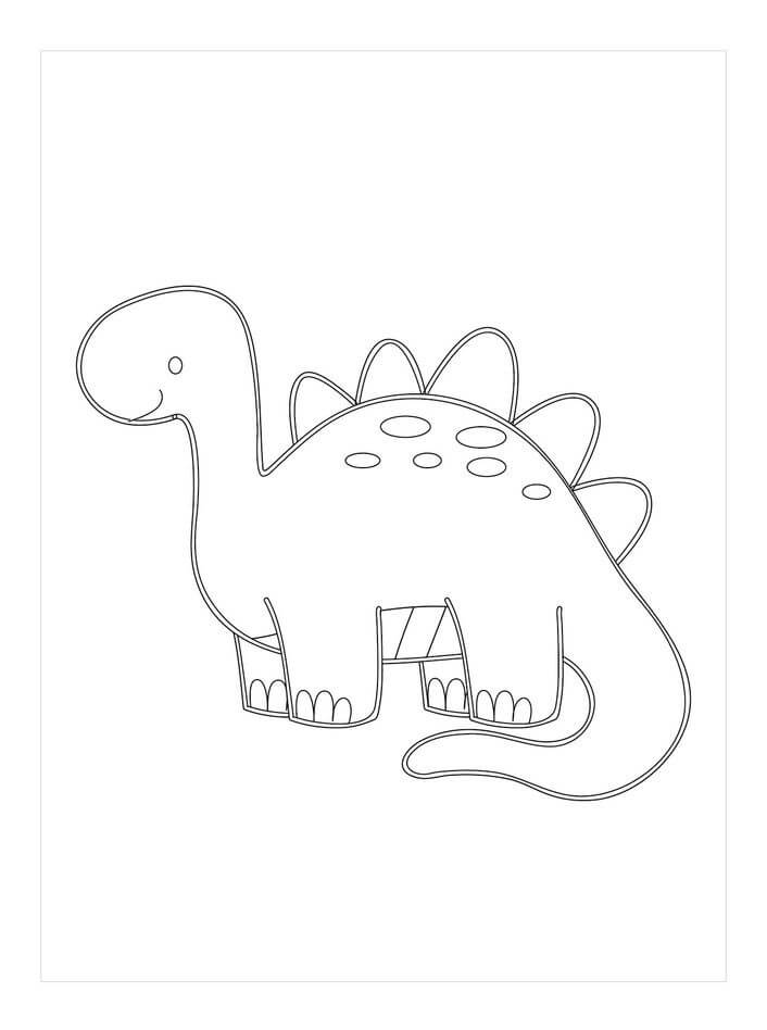 Baby Langhalset Dinosaur Tegninger til Farvelægning