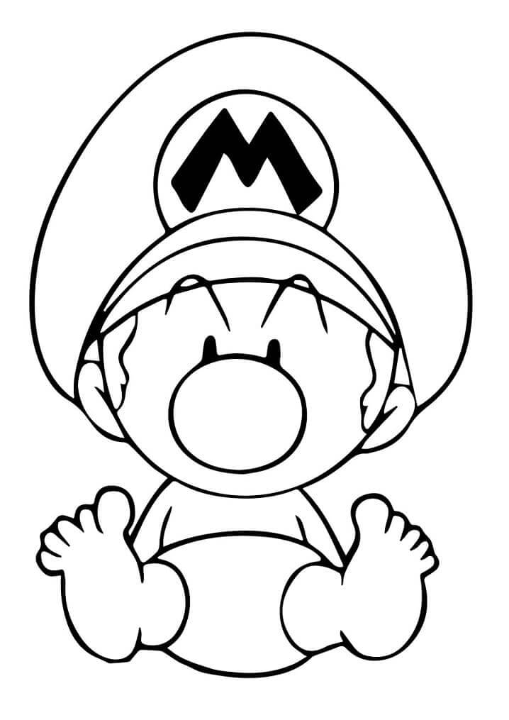 Baby Mario Tegninger til Farvelægning
