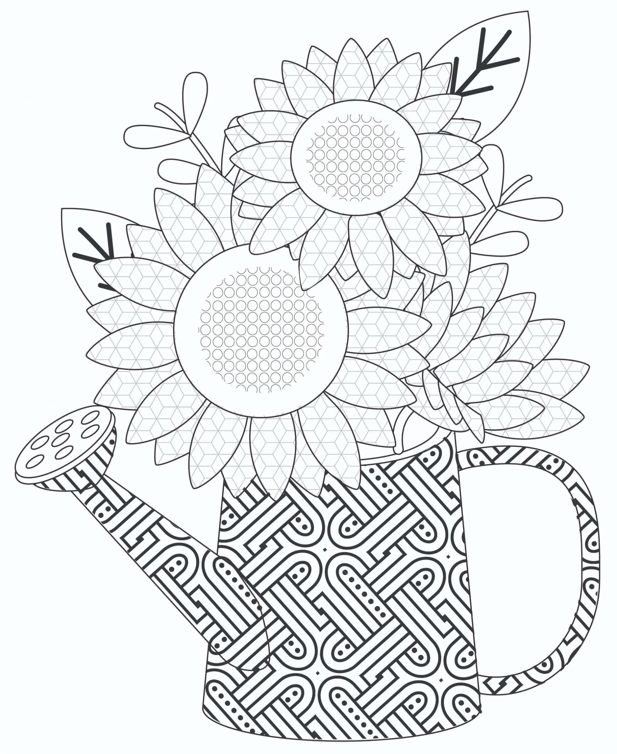 Blomster I En Vandkande Mandala Tegninger til Farvelægning