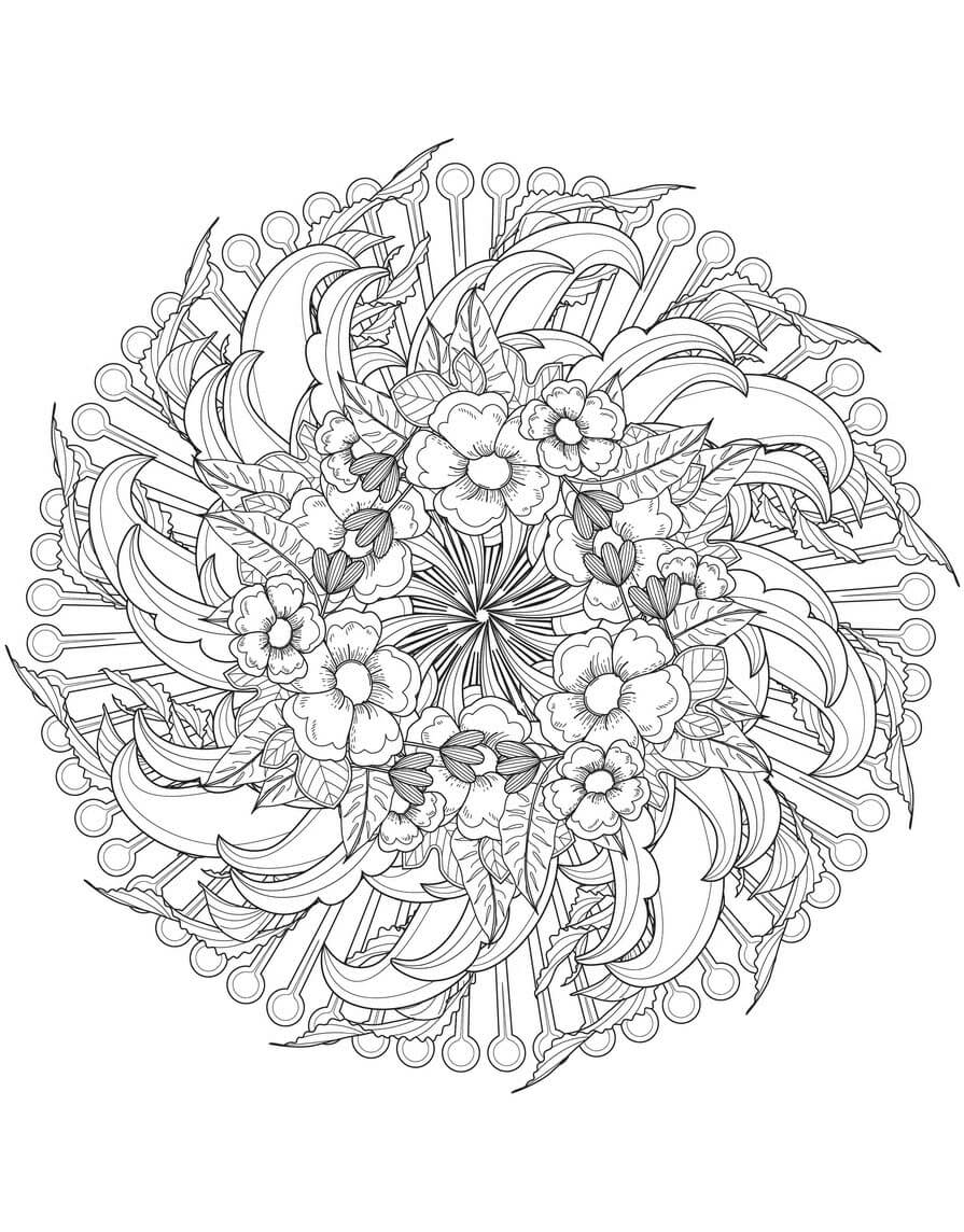 Blomster Mandala gratis billeder Tegninger til Farvelægning