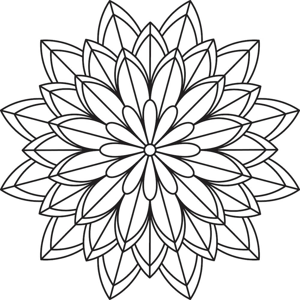 Blomstermandala gratis billeder Tegninger til Farvelægning