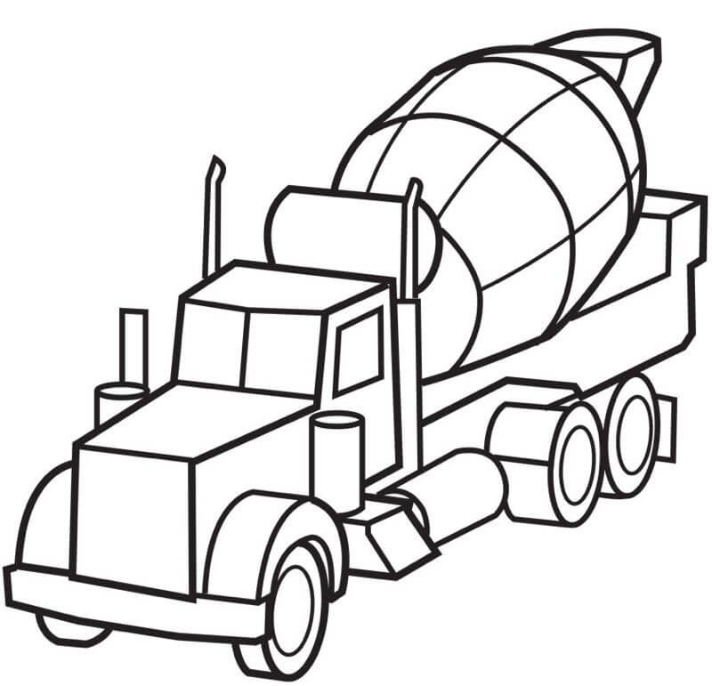 Cement Lastbil Tegninger til Farvelægning