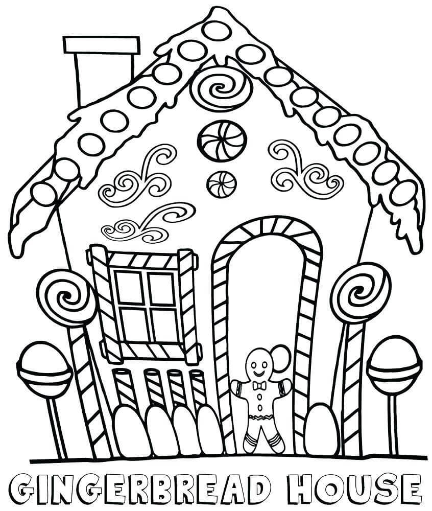 Charmerende Honningkagehus Tegninger til Farvelægning