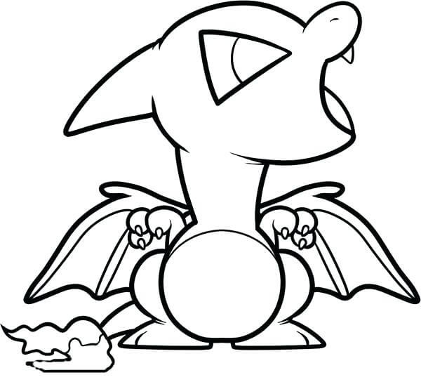 Chibi Charizard Tegninger til Farvelægning