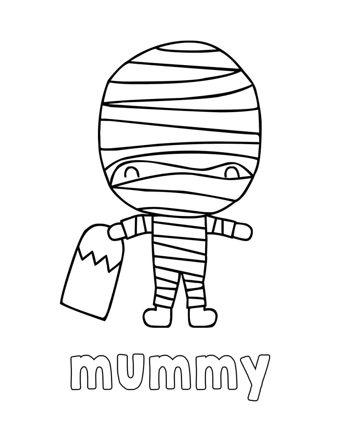 Chibi Mummy Sød Tegninger til Farvelægning