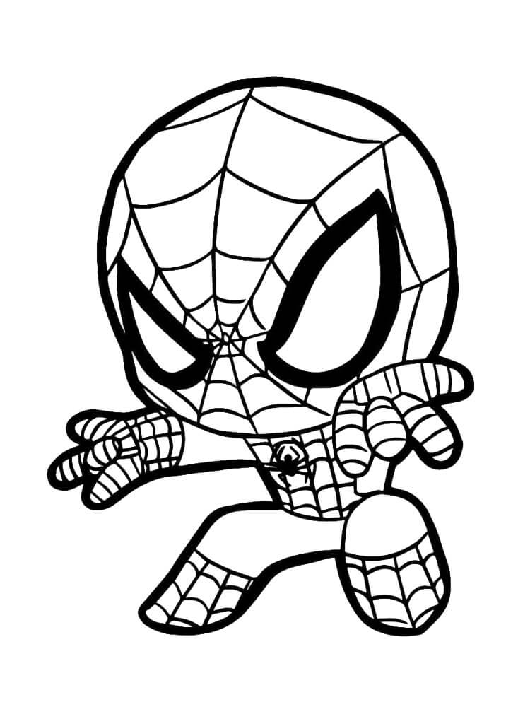 Chibi Spiderman Tegninger til Farvelægning