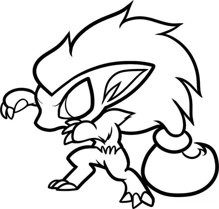 Chibi Zoroark Tegninger til Farvelægning