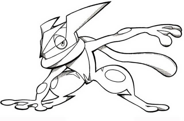 Coldly Greninja Tegninger til Farvelægning