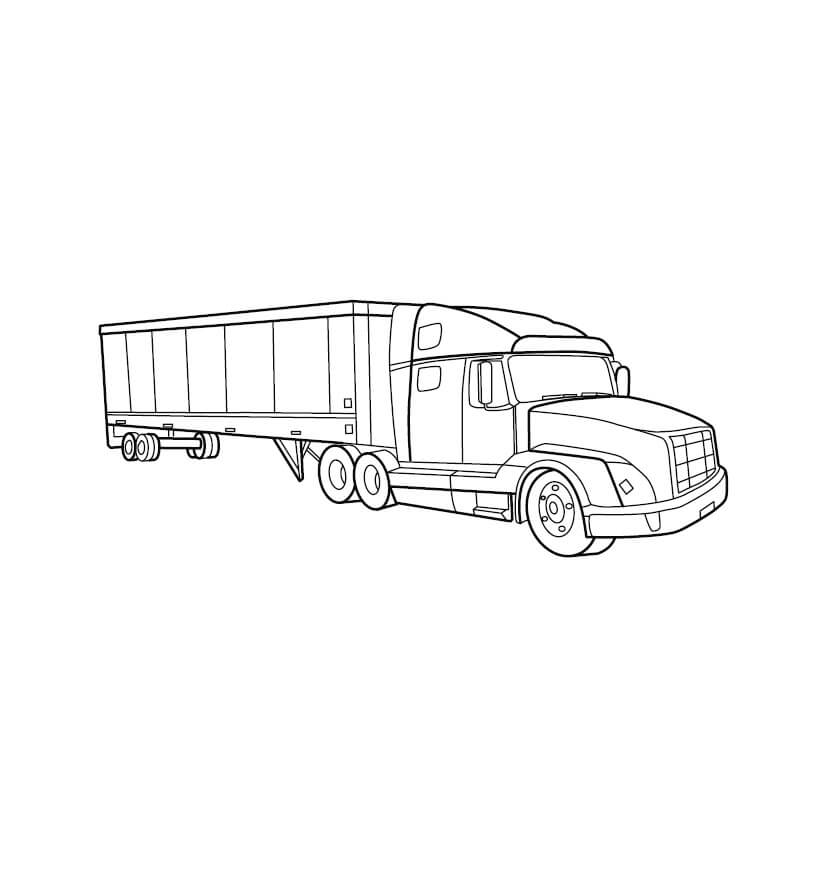 Container Lastbil Tegninger til Farvelægning