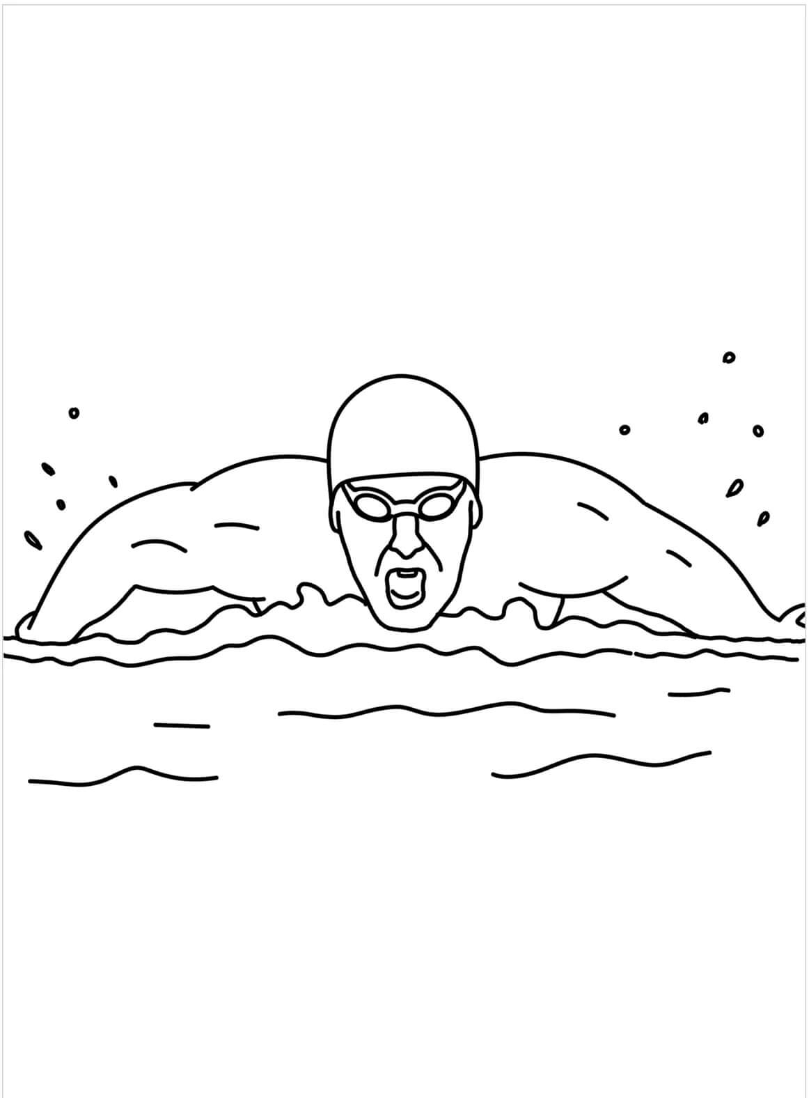 Cool Svømmer Tegninger til Farvelægning