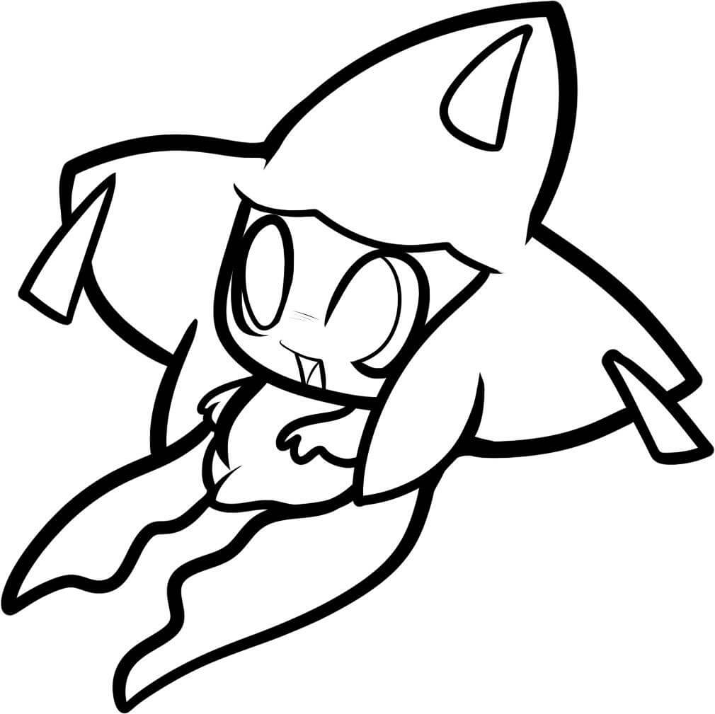Cute Flying Jirachi Tegninger til Farvelægning