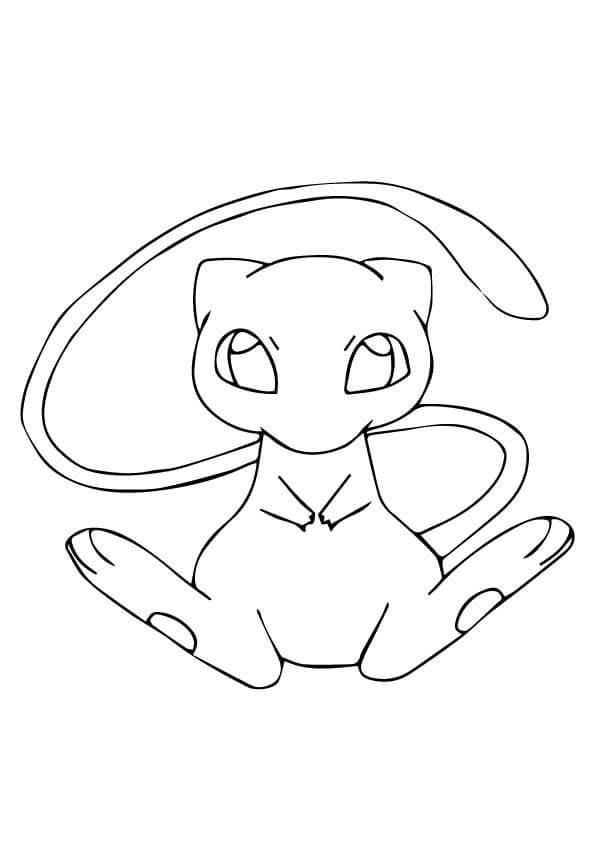 Cute Mew Pokemon Tegninger til Farvelægning