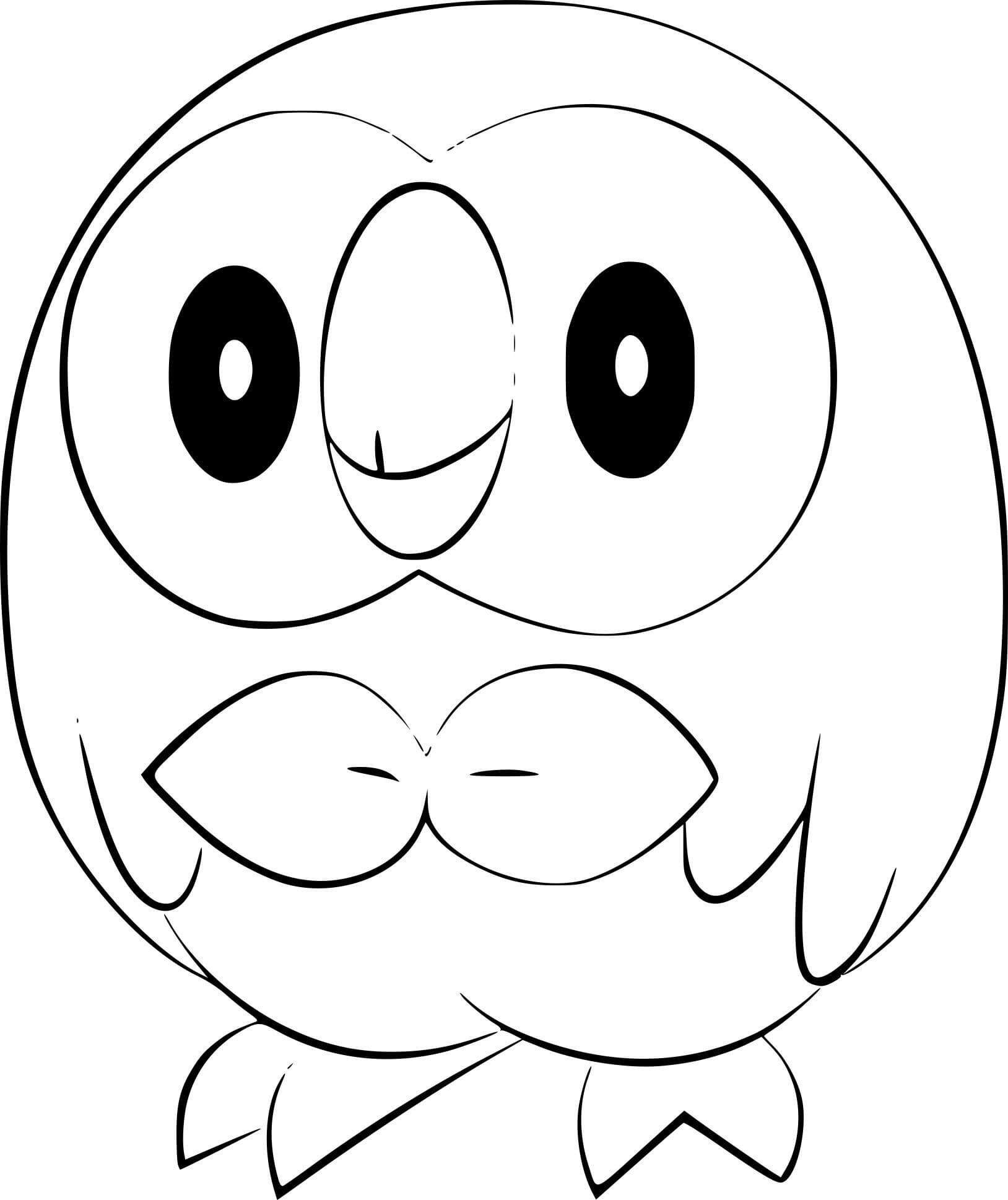 Cute Rowlet Tegninger til Farvelægning