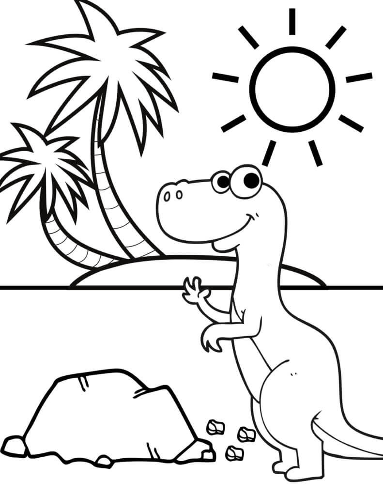 Dejlig Dinosaur Tegninger til Farvelægning