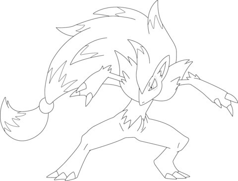 Delicate Zoroark Tegninger til Farvelægning