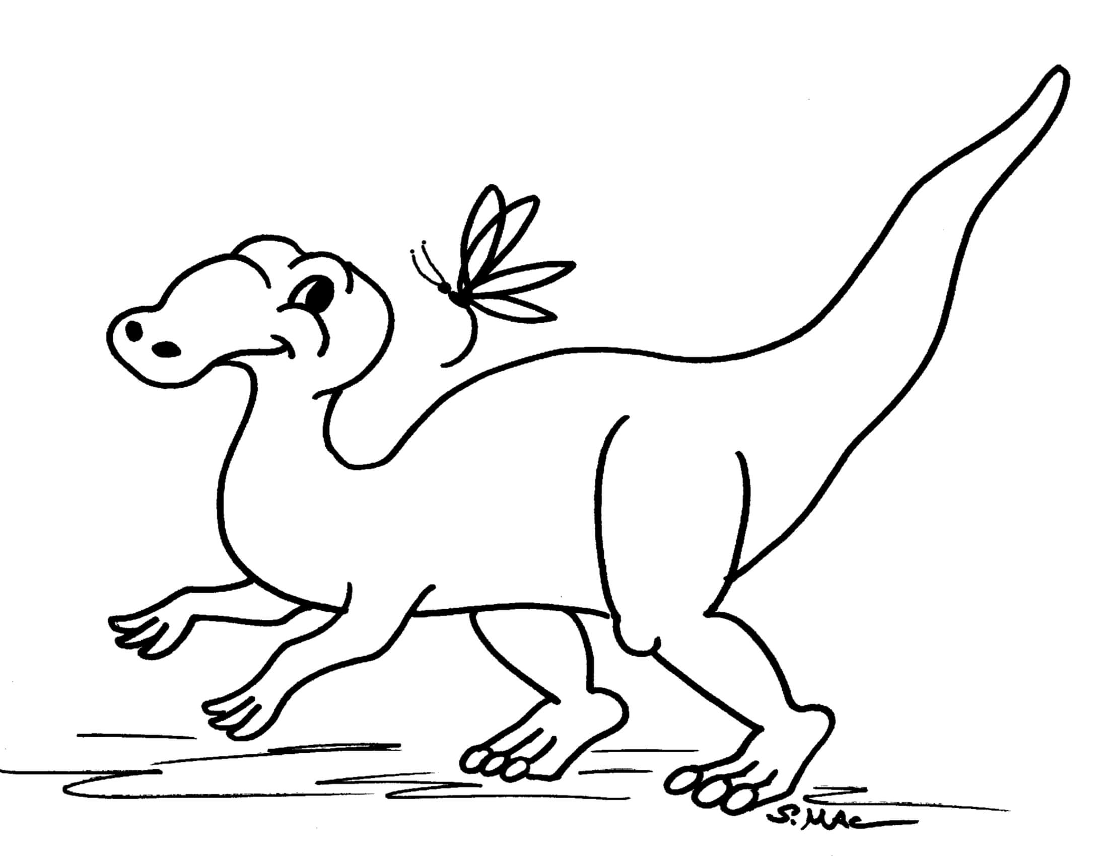 Dinosaur Med Guldsmede Tegninger til Farvelægning