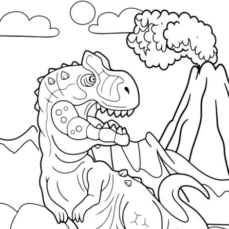 Dinosaur Portræt Tegninger til Farvelægning