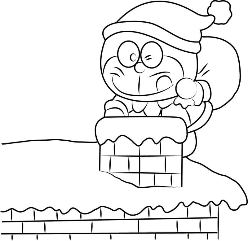 Doraemon I Julen Tegninger til Farvelægning