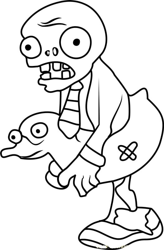 Ducky Tube Zombie Tegninger til Farvelægning