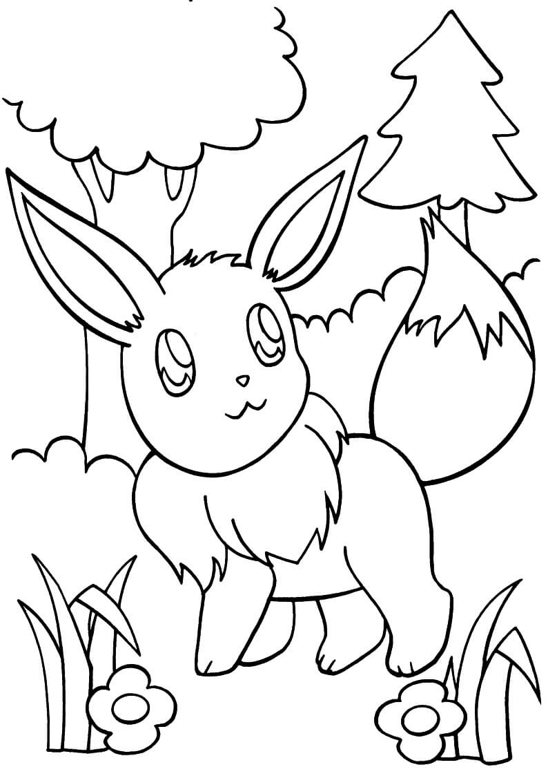Eevee in the Wood Tegninger til Farvelægning