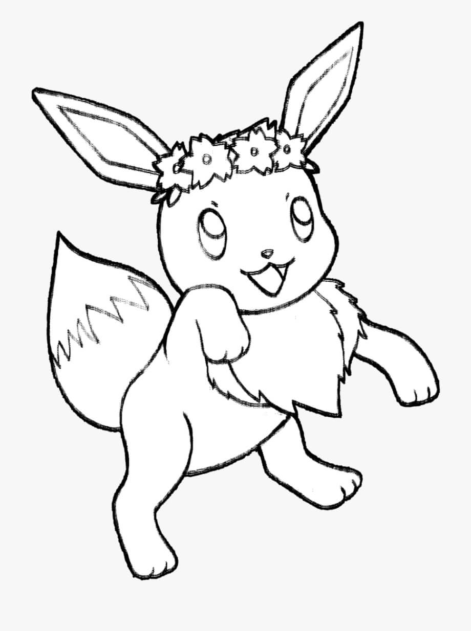 Eevee with Crown Tegninger til Farvelægning