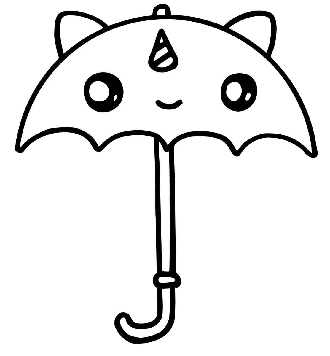 Enhjørning Paraply Tegninger til Farvelægning
