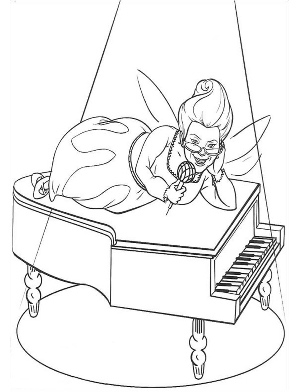 Fairy Godmother På Klaver Tegninger til Farvelægning