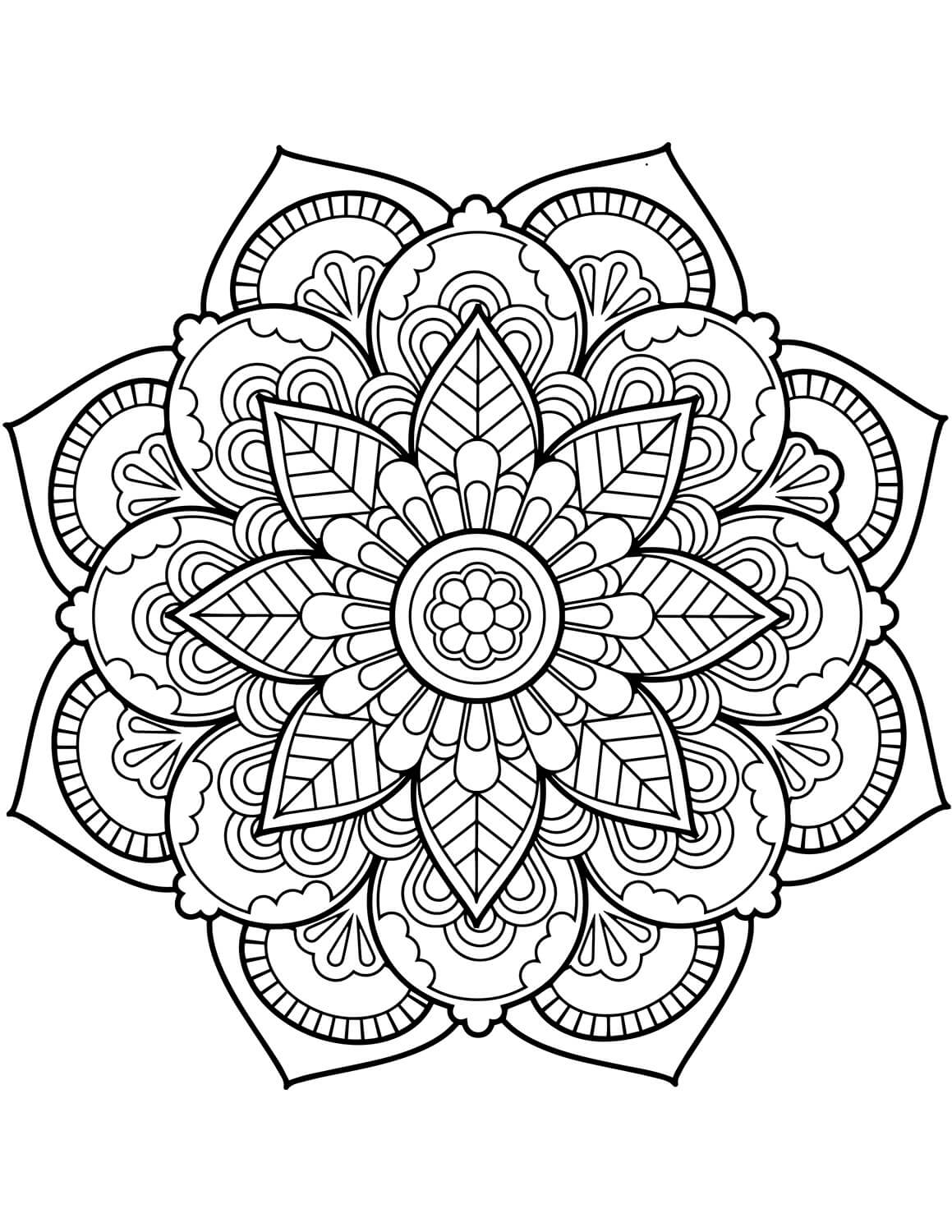 Fantastisk blomst Mandala billede Tegninger til Farvelægning