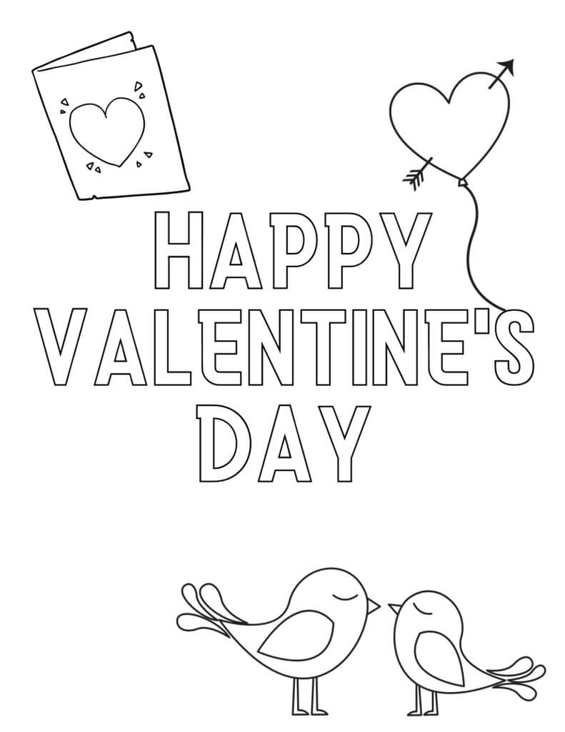 Fantastisk Glædelig Valentinsdag Tegninger til Farvelægning