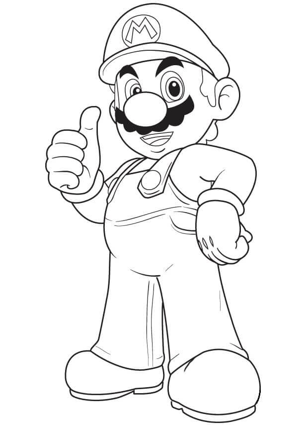 Fed Mario Tegninger til Farvelægning