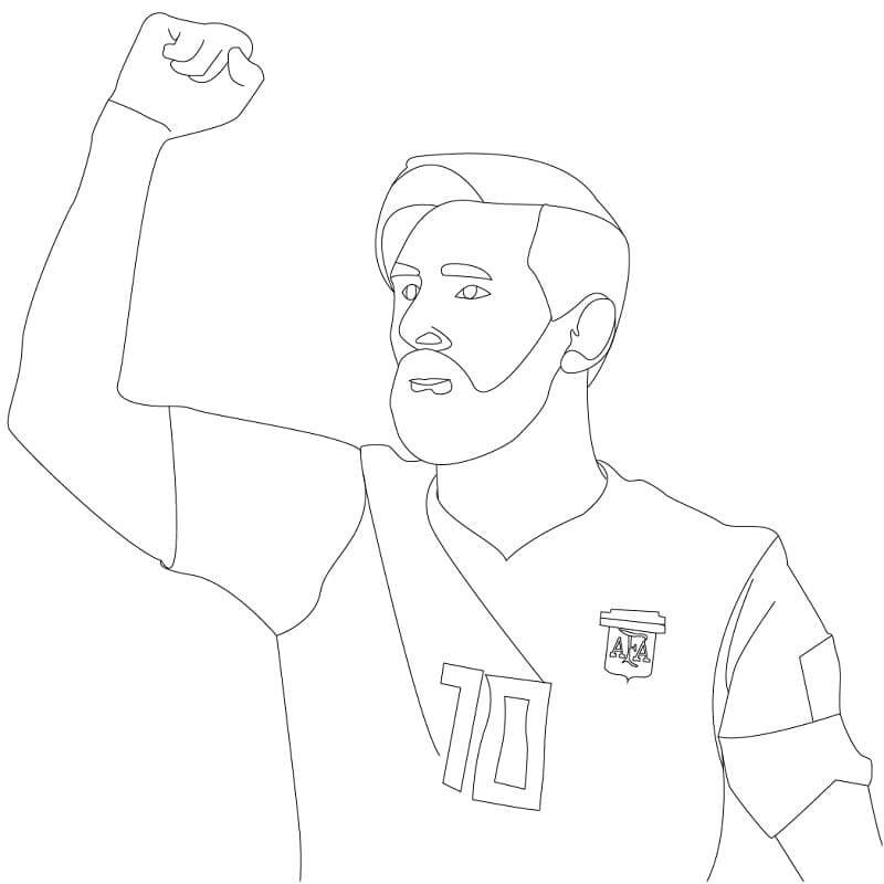 Fericit Lionel Messi Tegninger til Farvelægning