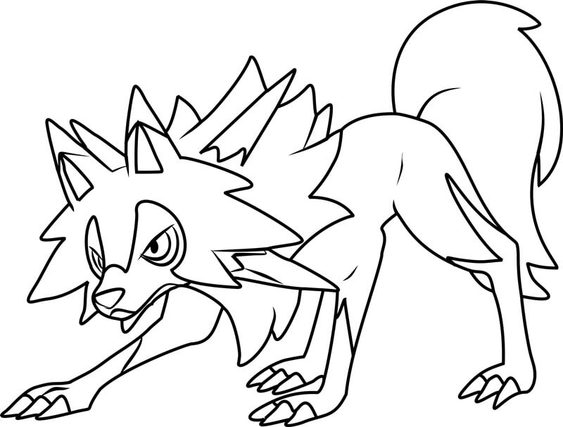 Fight Against the Lycanroc Tegninger til Farvelægning