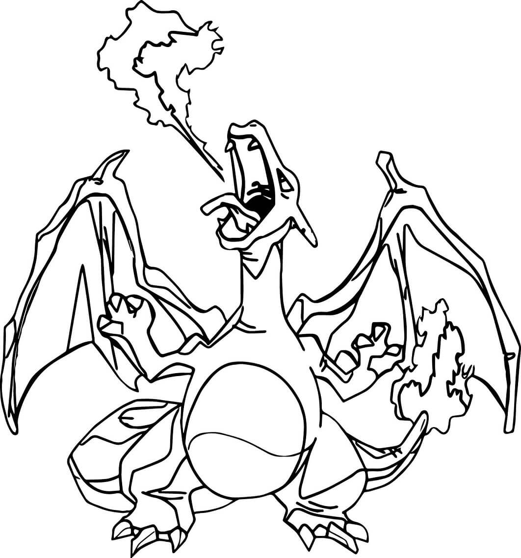 Fire-Spitting Charizard Tegninger til Farvelægning