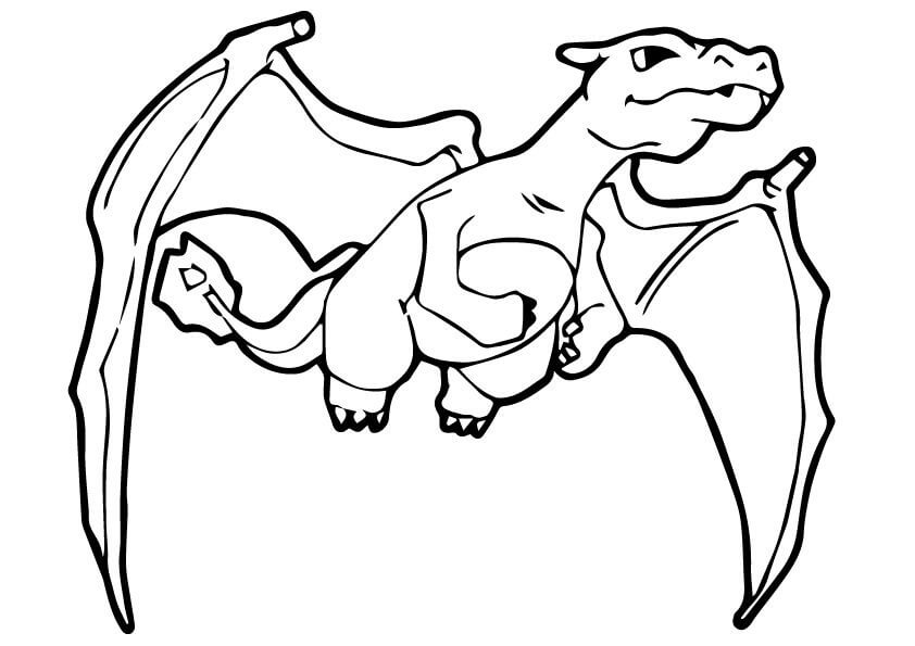 Flying Charizard Tegninger til Farvelægning