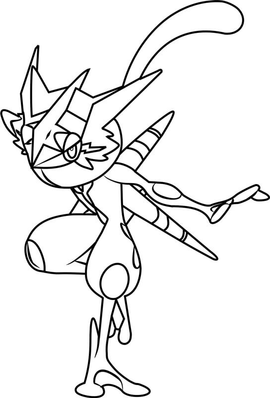 Fresh Ash Greninja Tegninger til Farvelægning