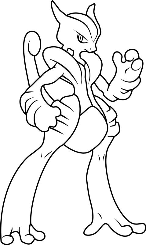 Fresh Mega Mewtwo X Tegninger til Farvelægning