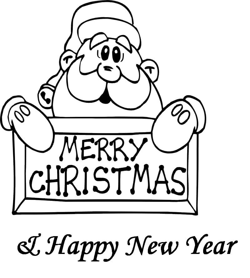 Glædelig Jul Og Godt Nytår Tegninger til Farvelægning