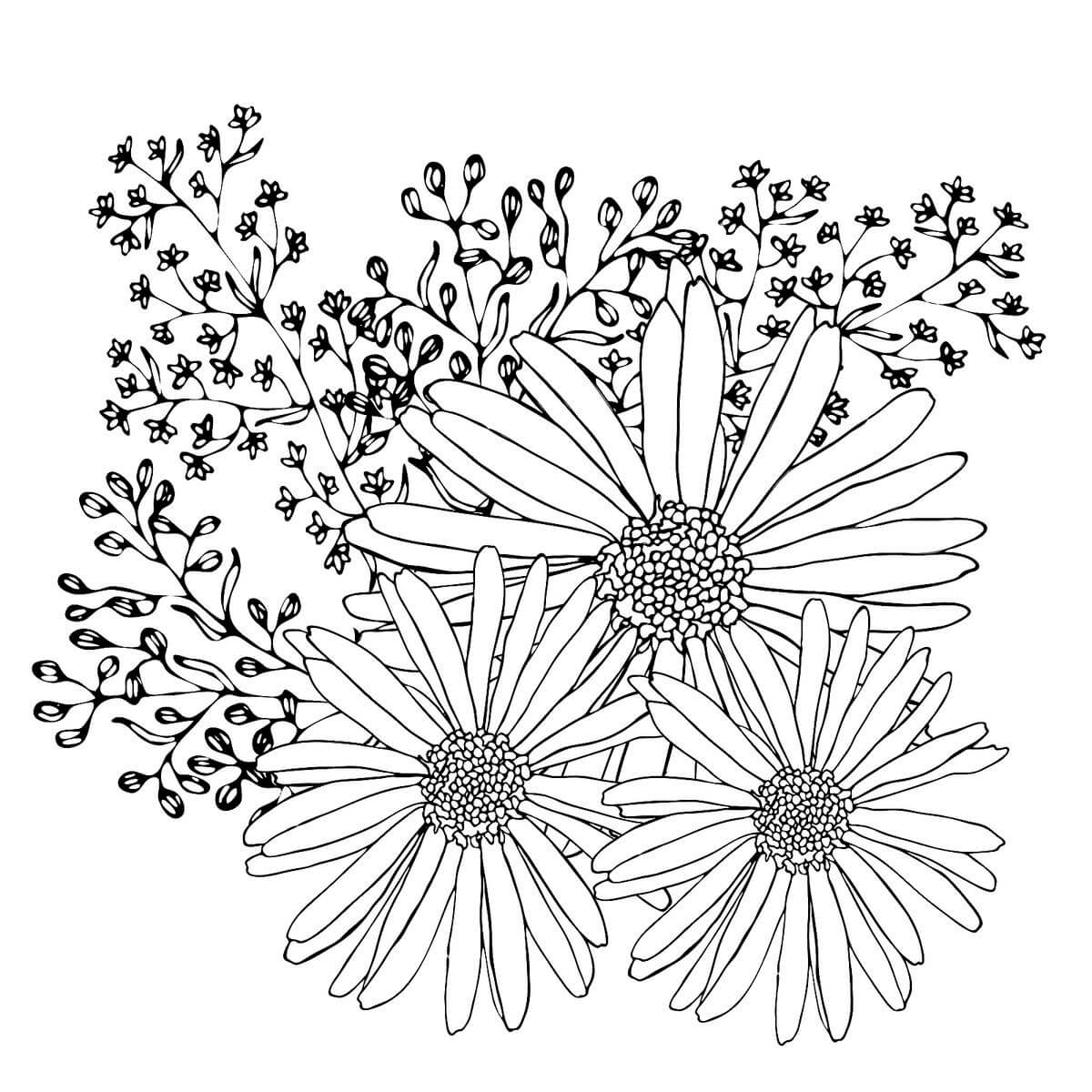 Gratis Blomster Tegninger til Farvelægning