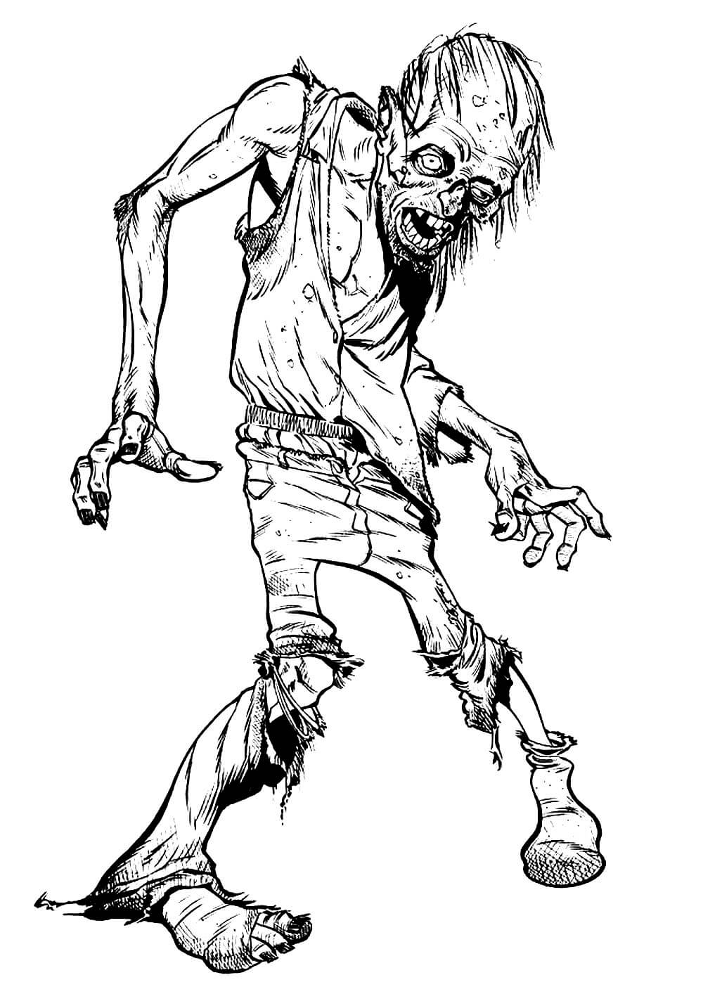 Hæslig Zombie Tegninger til Farvelægning