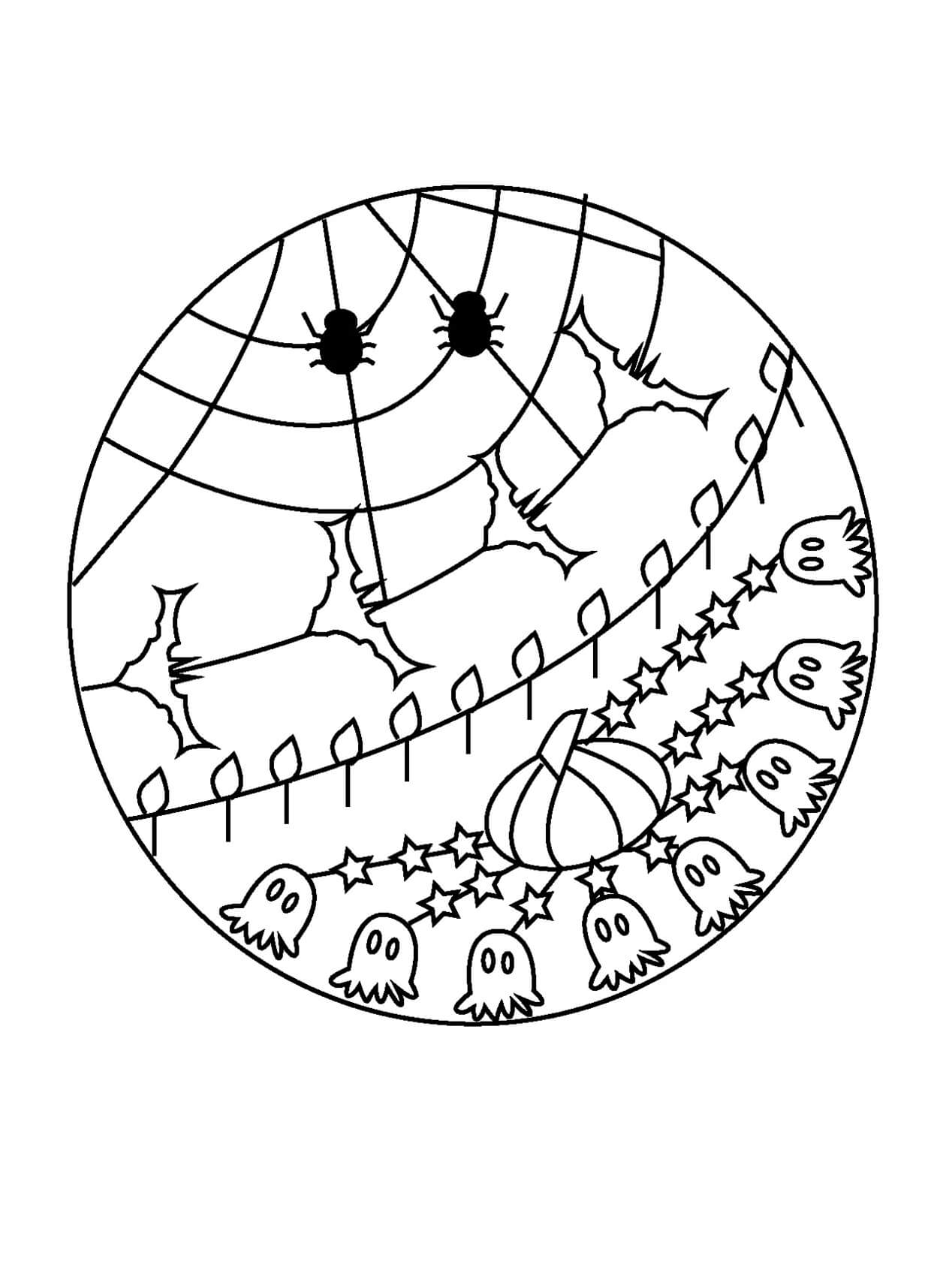 Halloween Mandala Fantastisk Tegninger til Farvelægning