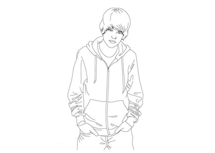 Håndtegning Justin Bieber Tegninger til Farvelægning