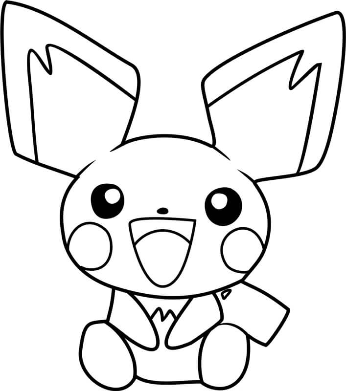Happy Pokemon Pichu Tegninger til Farvelægning