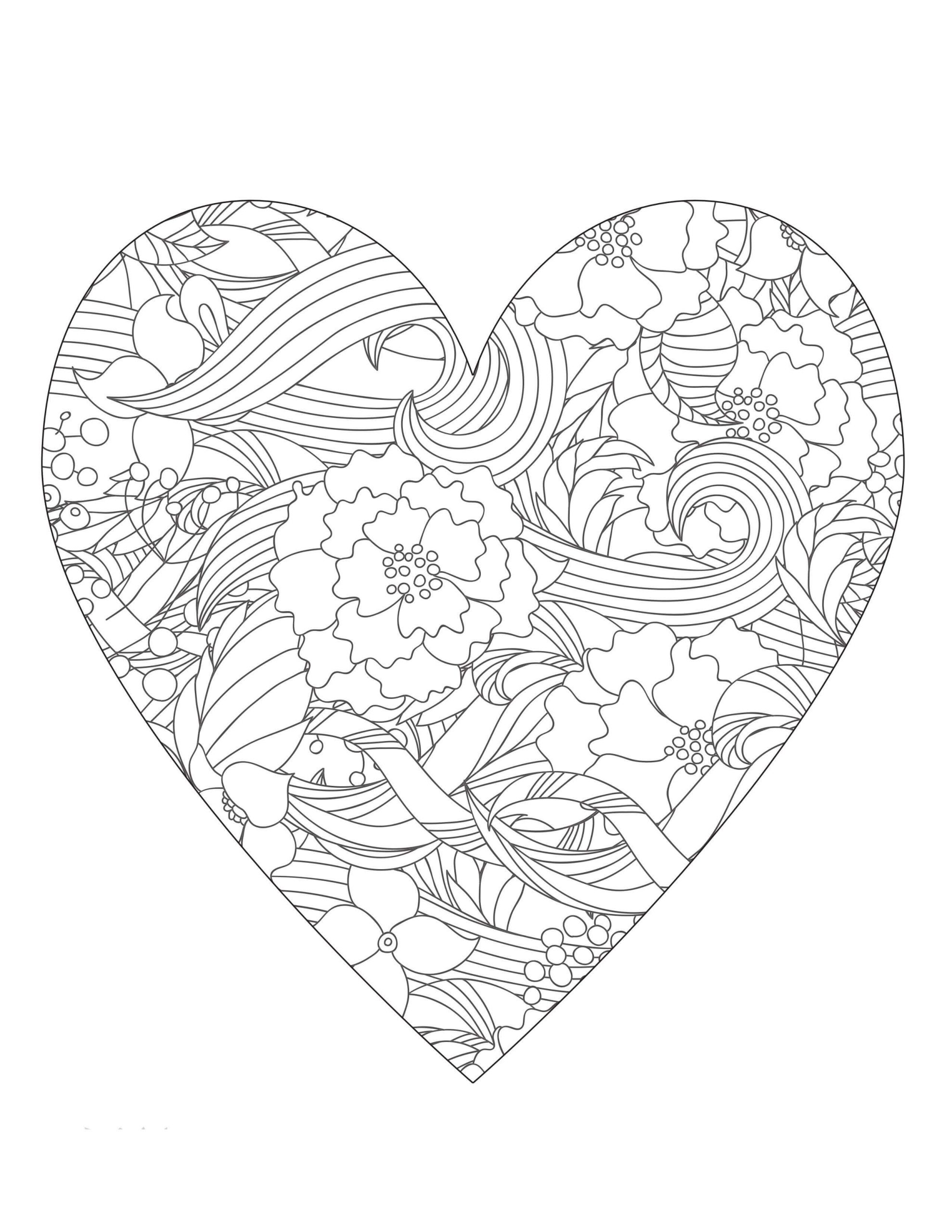 Hjerte Mandala I Valentine Tegninger til Farvelægning