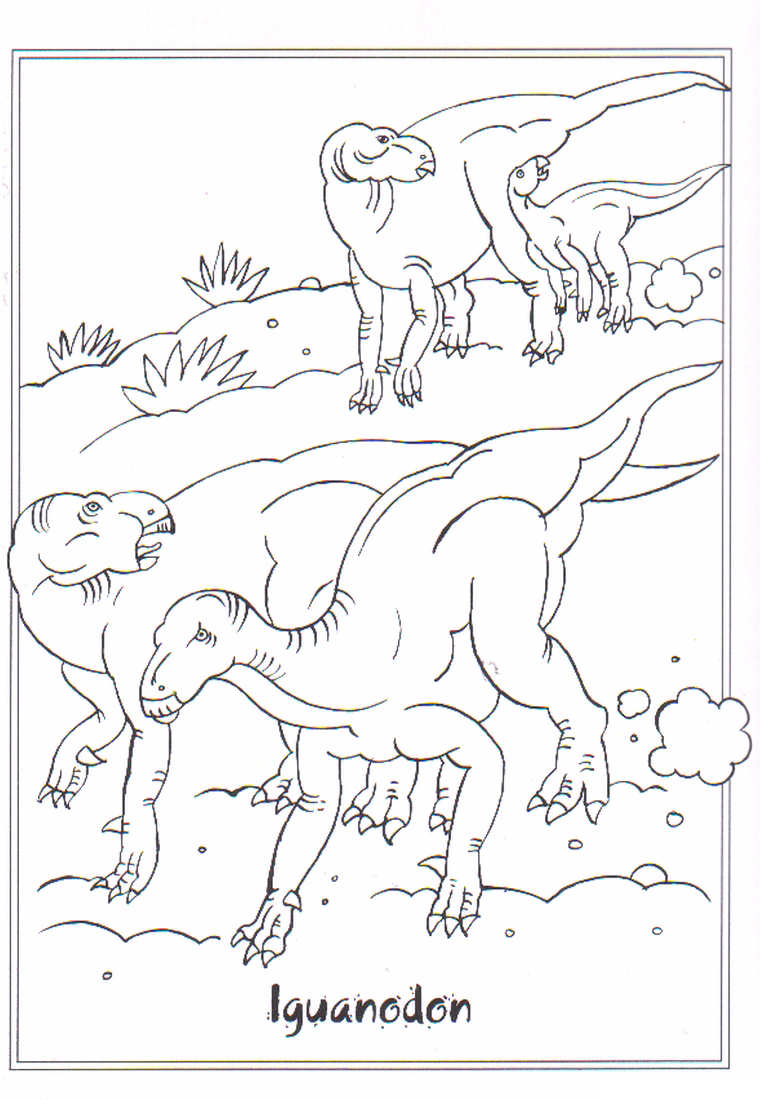 Iguanodon Tegninger til Farvelægning