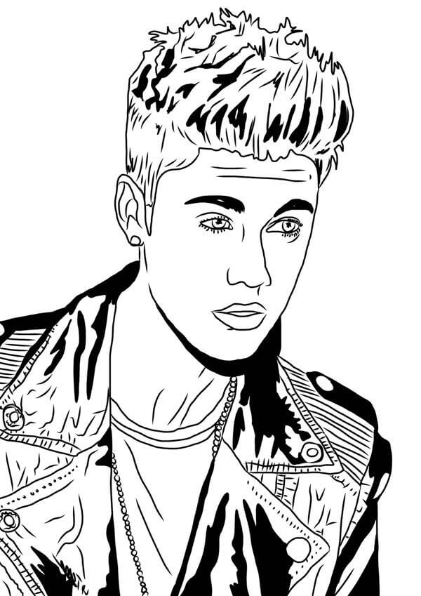Justin Bieber Klæder Læderjakke Tegninger til Farvelægning